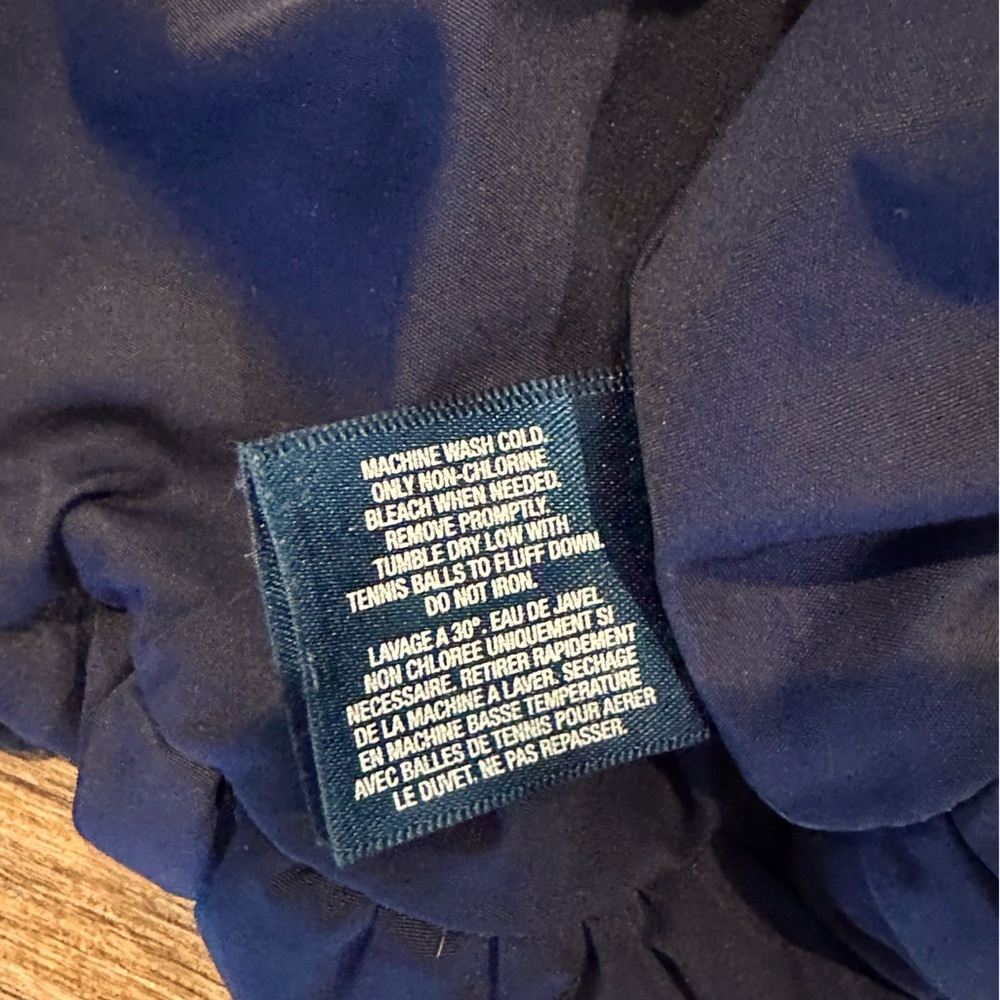 Ralph Lauren Girls XL 16 Navy Blue Down Hooded Jacket with Peplum Detail - Picture 5 of 7